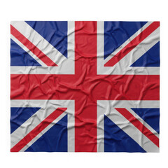 Fototapeta premium Crumpled United Kingdom flag texture isolated on transparent background