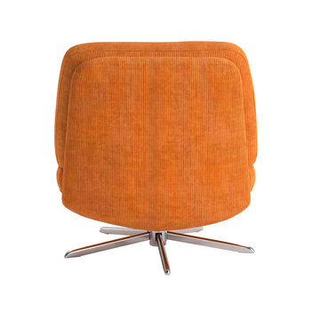 Orange armchair isolated on white background