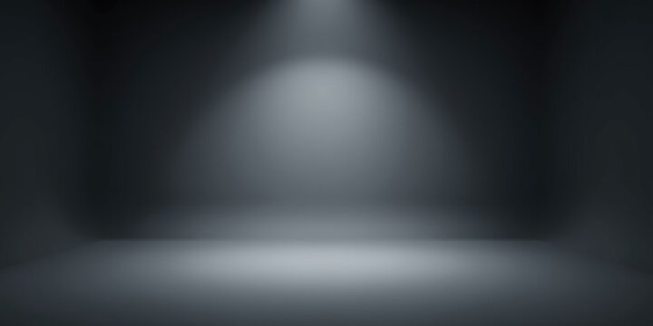 Dimly Lit Empty Room with Soft Spotlight on a Smooth Floor