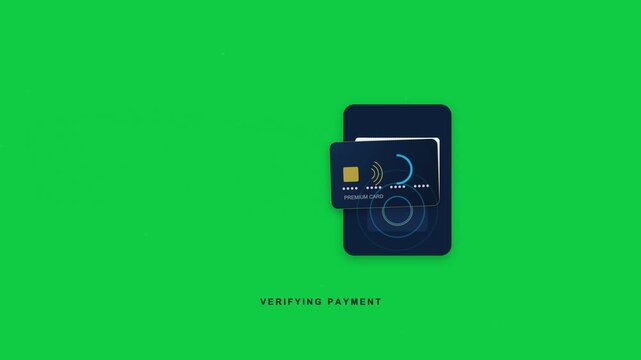Contactless Debit Card Tap Payment Animation with NFC Technology Wireless Cashless Transaction and POS Terminal