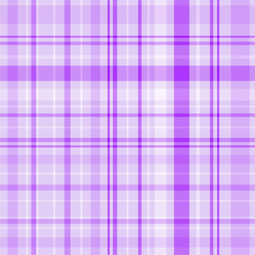 Seamless plaid pattern featuring shades of purple and pure white.