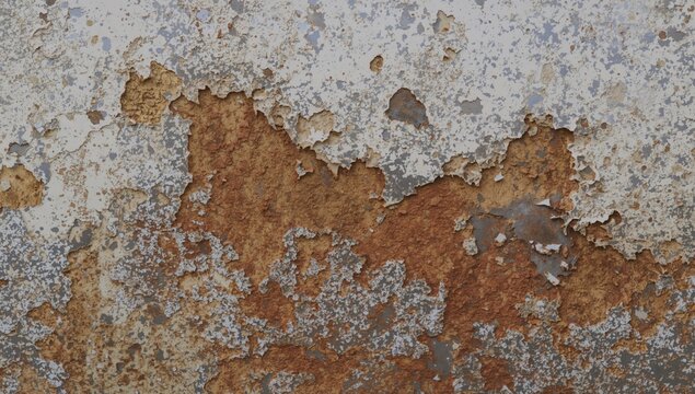 Peeling Paint Texture with Rust and Faded Colors on Wall