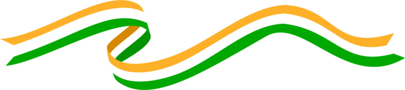 India Flag Ribbon flying