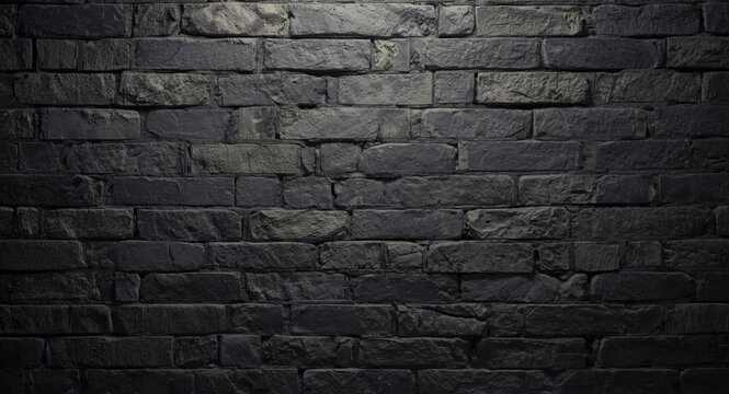 Dark Textured Stone Wall Background with Subtle Lighting
