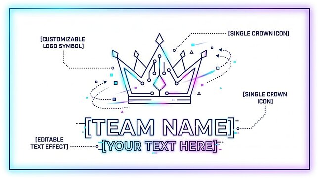 crown logo template, editable text, customizable symbol