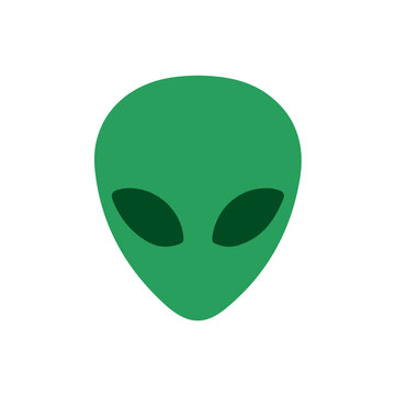 Extraterrestrial, flat 2D graphic illustration in a modern minimal style, isolated on a white background.