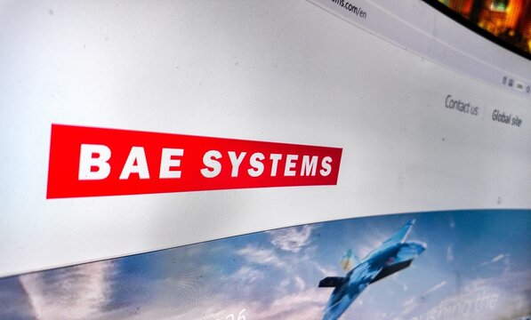 www internet browser on a computer screen displaying BAE SYSTEMS website....BAE Systems plc is a British multinational aerospace, arms and information security company