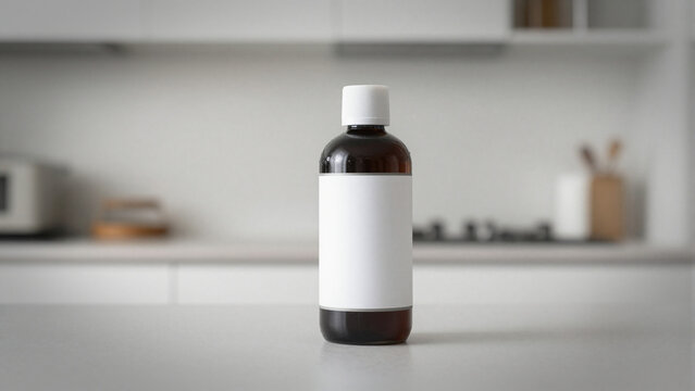 minimalist supplement bottle with blank label