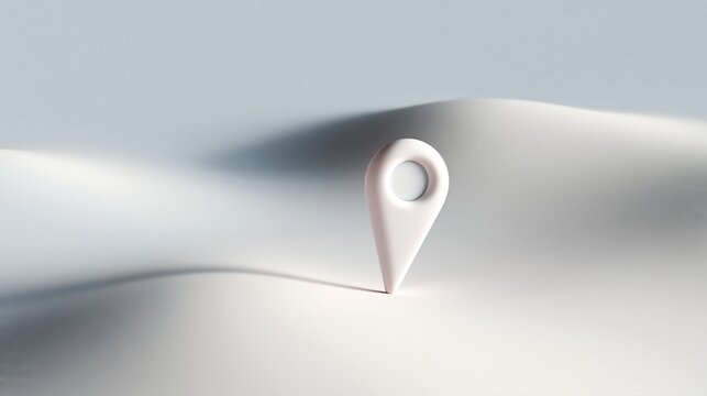 &Aacute;&permil;pingle de localisation blanche en trois dimensions sur fond &eacute;pur&eacute;