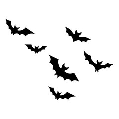 Obraz premium Spooky Halloween Bats Flying in Night Sky.