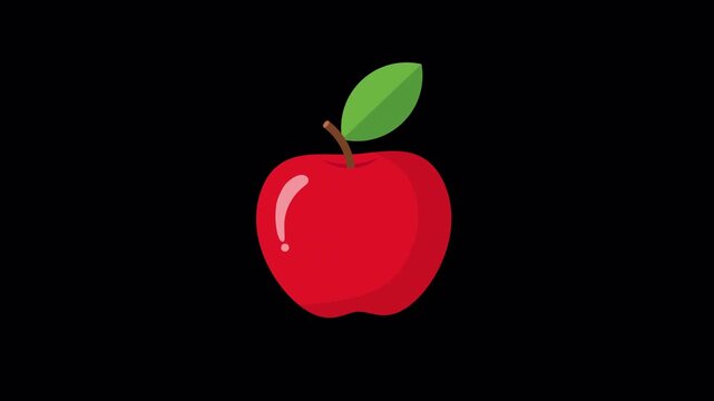 Red Apple Floating Seamless Loop on Alpha Channel