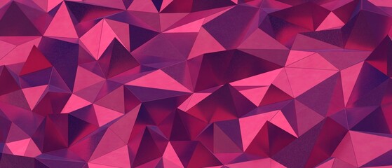 Obraz premium Abstract geometric low poly background with vibrant pink and purple gradients.