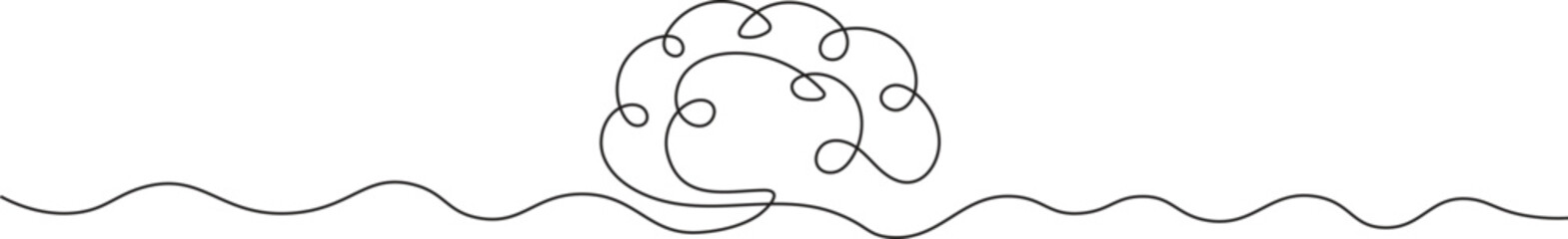 Human brain continuous one line drawing. Human brain drawn with a continuous single black line art illustration © Lineartdesign