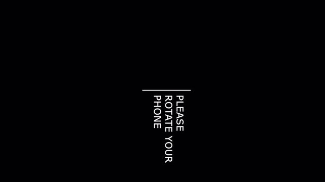 Animated Rotate your phone horizontal to vertical orientation video. Please rotate your phone on alpha channel. Phone Rotation animation. 4K Video