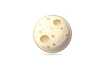 Moon Illustration with Craters on a Light Background © Rizvan