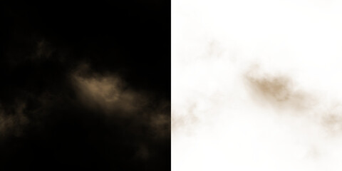 Brown smoke rises gently on a transparent background during an undefined time and location without any defined activity © Liubov