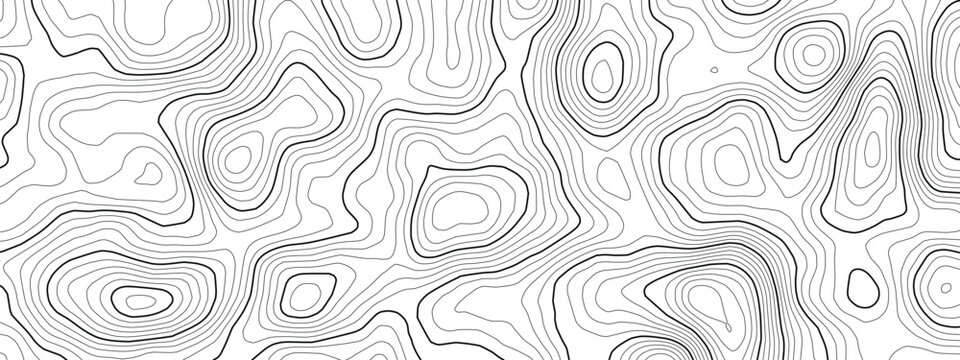 Radar chart and map with ocean bottom topography for nautical. Navigation vector abstract sonar patterns on world sea floor. Land lines topographic lines through ocean and continents for design.