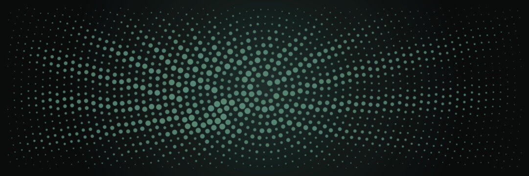 Abstract halftone pattern with radial green dot gradient