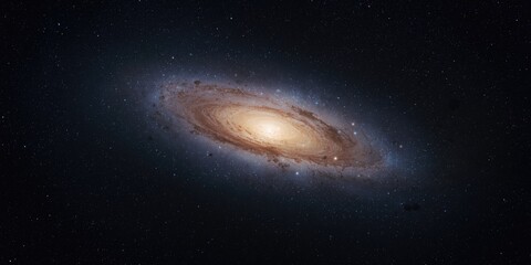 Galactic Spiral Galaxy Illuminated Against a Starry Dark Background © vxnaghiyev