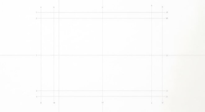 Pencil sketch of a paper layout template with precise geometric lines and margins for drawing or design