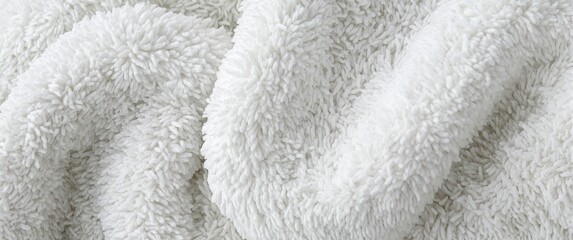 Soft White Fleece Blanket in Cozy Texture and Warm Light © vxnaghiyev