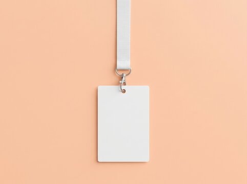 id card swivel hook lanyard peach mockup