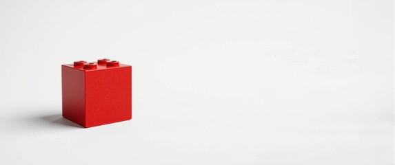 Red LEGO Block Isolated on White with Minimal Background © vxnaghiyev