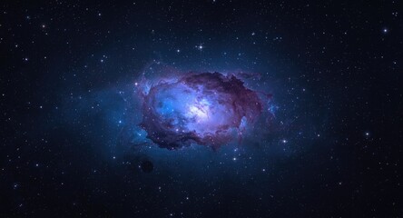 Colorful Nebula Against a Starry Night Sky in Deep Space © vxnaghiyev