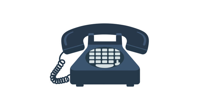 Dark blue vintage rotary style office telephone