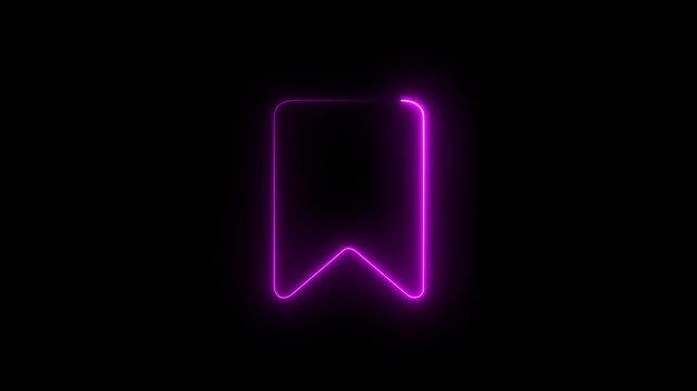 Bookmark Icon Animation in Purple, Digital Save Favorite Marker, Reading List, Web Browser Bookmark, UI UX Interface, Modern..
