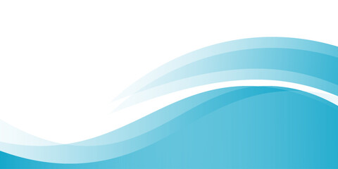 Naklejka premium Blue and white business wave banner background. vector