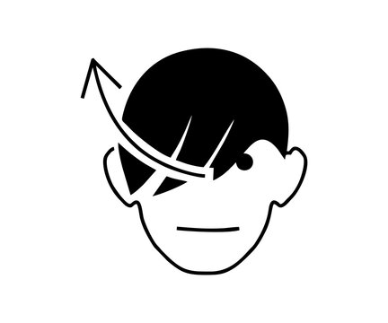 BP 012: Move hair icon sign. Behaviors of the public illustration on transparent background. 
