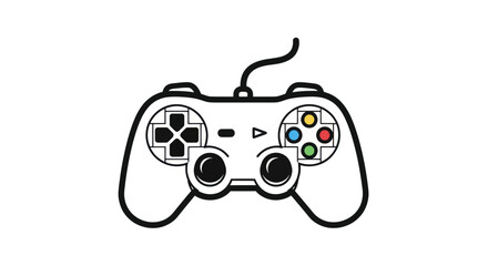 Video game controller console gamepad line art © robe