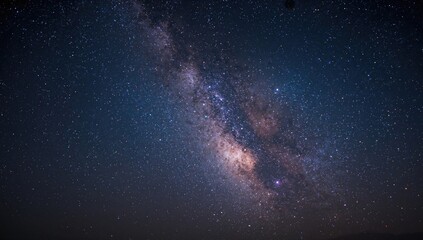 Galaxy and Stars in Deep Space at Night with Vibrant Colors © vxnaghiyev