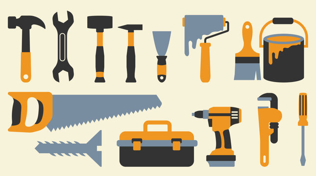 Tools equipment art illustration pack
