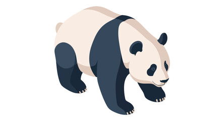 Isometric giant panda walking against a neutral background © robe