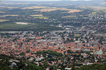 Fototapeta premium Panoramic view of Pécs city from Misina Hill