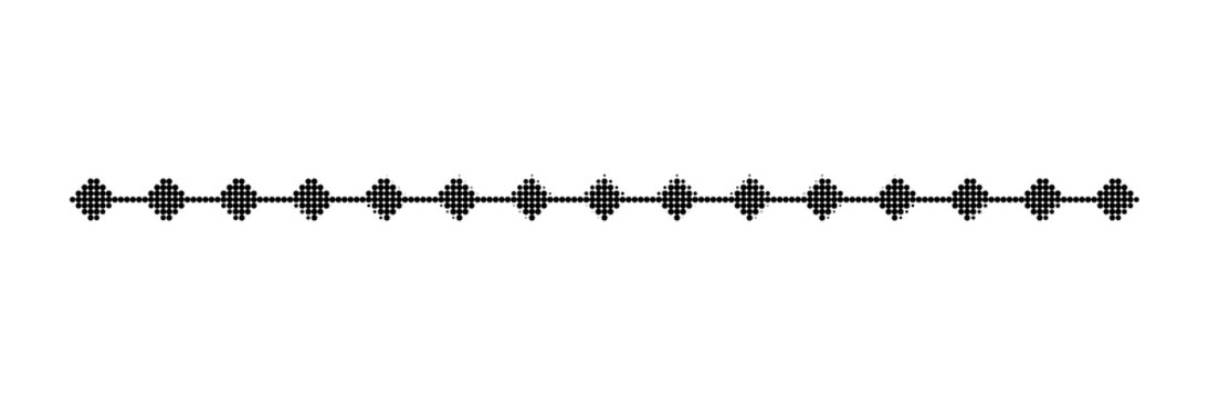 Abstract halftone line with diamond shapes
