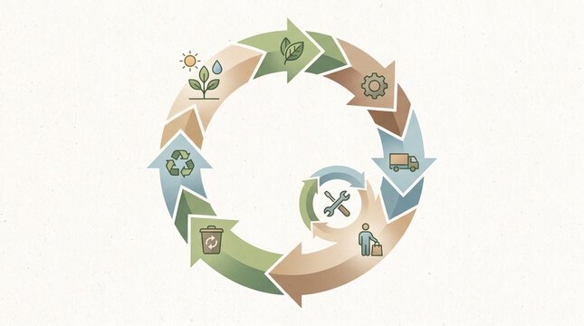 Circular Economy Supply Chain Diagram for ESG Reporting and Sustainable Business Strategy