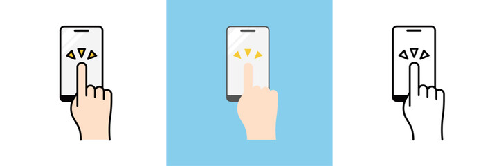 スマホ・タップアイコンセット デザインバリエーションベクター © dododo