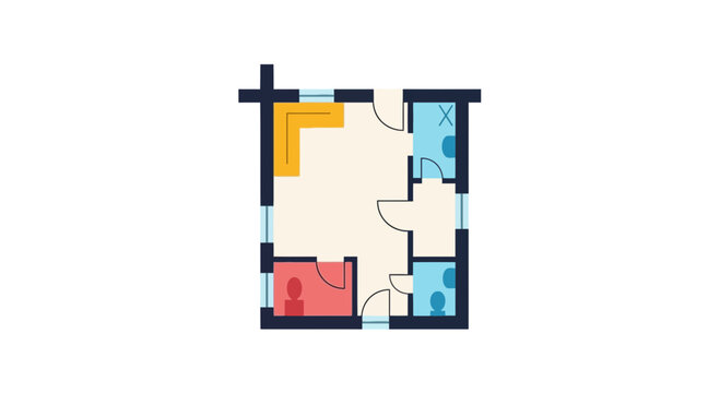 Architectural floor plan of a small apartment layout