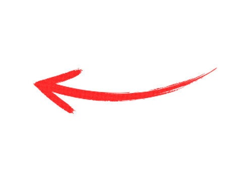 Transparent PNG red arrow pointing left curved arrow shape element simple graphic icon design isolated overlay right results all cursor pointer straight line long