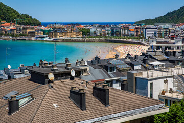 Obraz premium view of the city of san sebastian spain