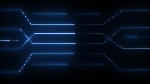 Glowing neon AI innovation background polygonal microchip AI chip technology electronic circuit board texturea animation on black background,,,,