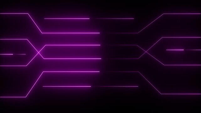 Glowing neon AI innovation background polygonal microchip AI chip technology electronic circuit board texturea animation on black background,,,,
