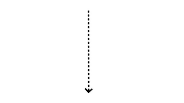 Down Arrow Direction With dotted arrow line icon animation on white background. 4k video