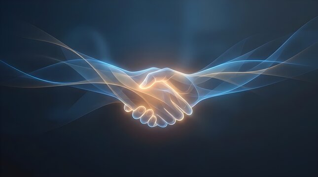 Abstract handshake deal background with soft light