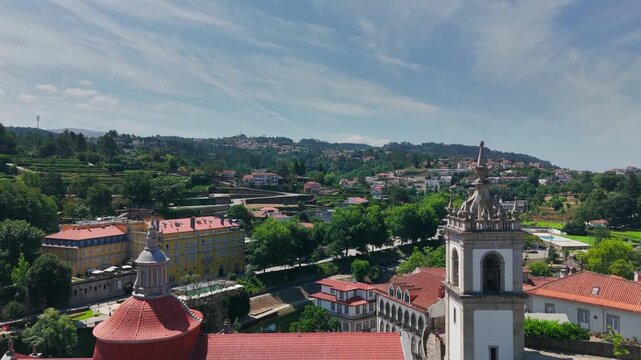 Aerial View of Church of Saint Goncalo and River, Amarante, Portugal