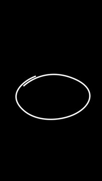 Hand-drawn red circle looping animation, frame-by-frame stop motion animation on a black background, stop motion sketch animation, hand drawn doodle frames, circles, scribble and elements to highlight