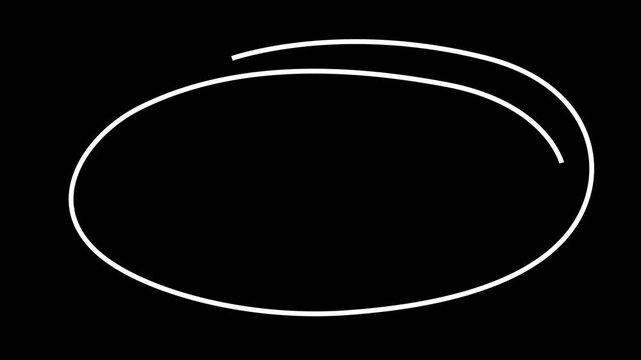 Hand Drawn Scribble Circle animation. Hand Drawn Oval Highlight Effect, 4k circle animation featuring a sketchy circle reveal for highlighting titles and creative cinematic transitions